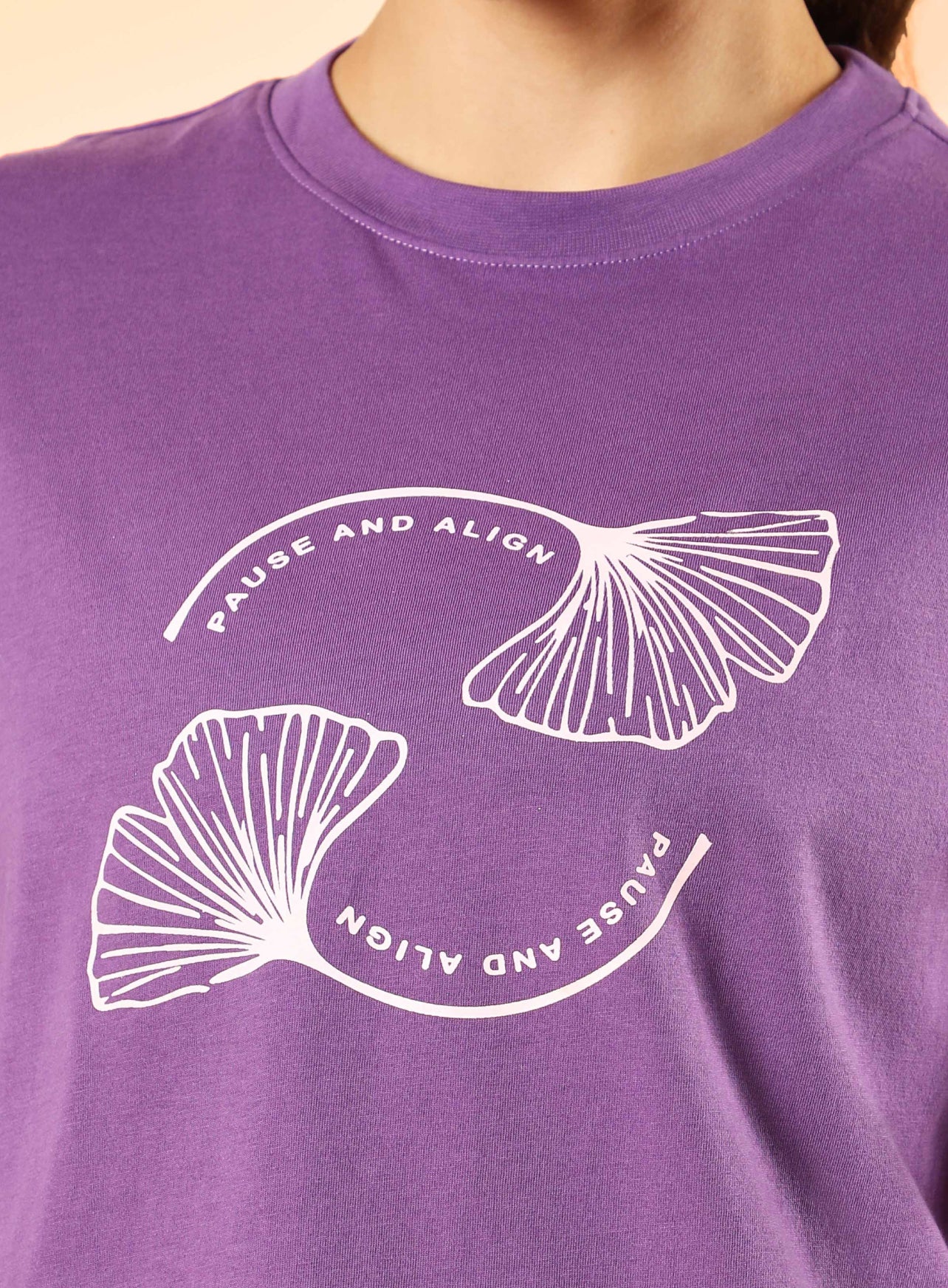 Women's Purple Pause and Align Printed T-shirt - Image 7