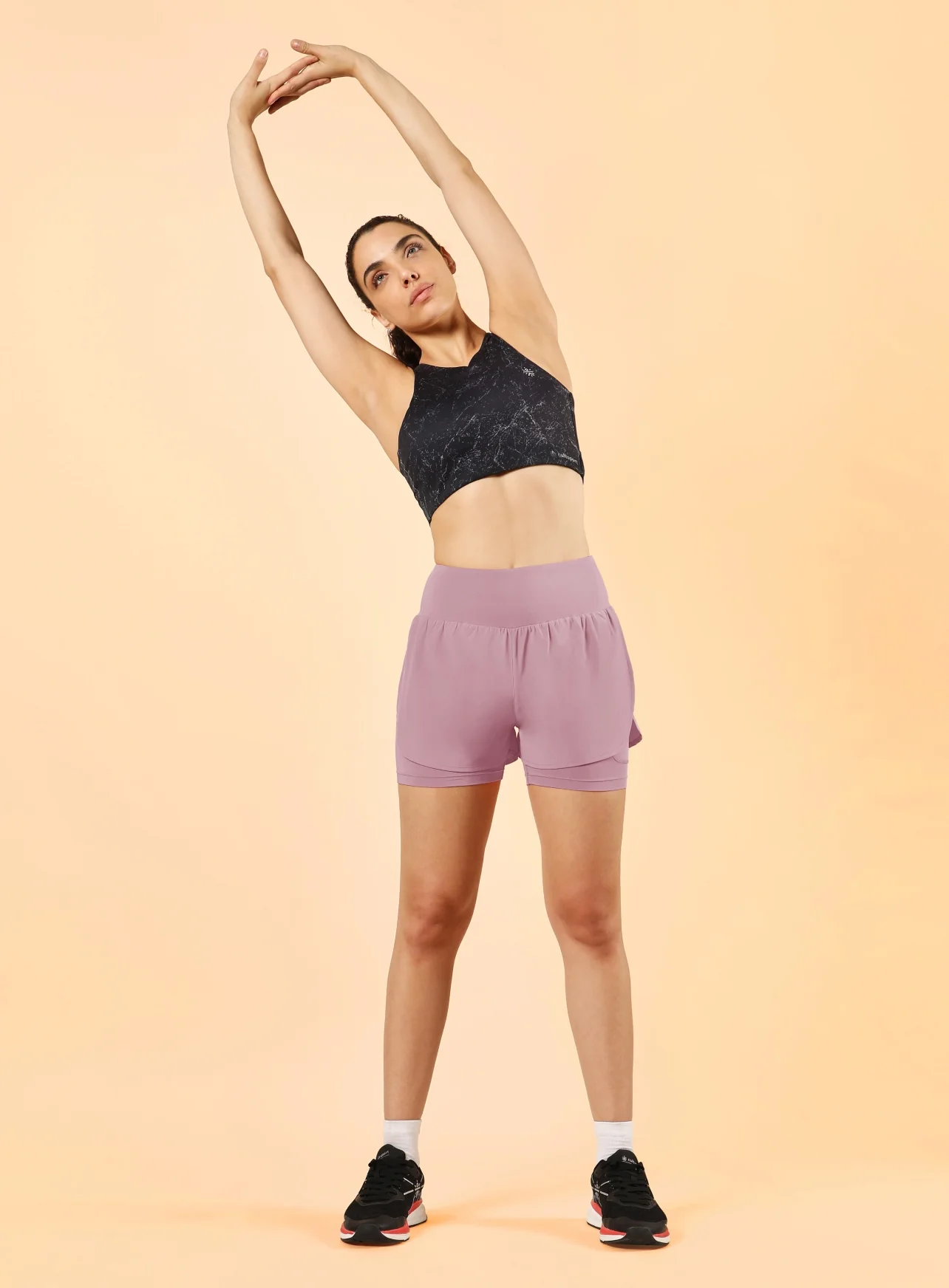 Women's Purple Performance Pro Training Layered Shorts - Image 2