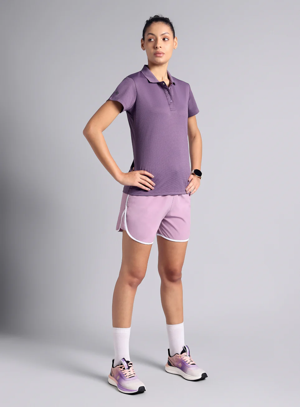 Women's Purple Performance Training Polo - Image 2