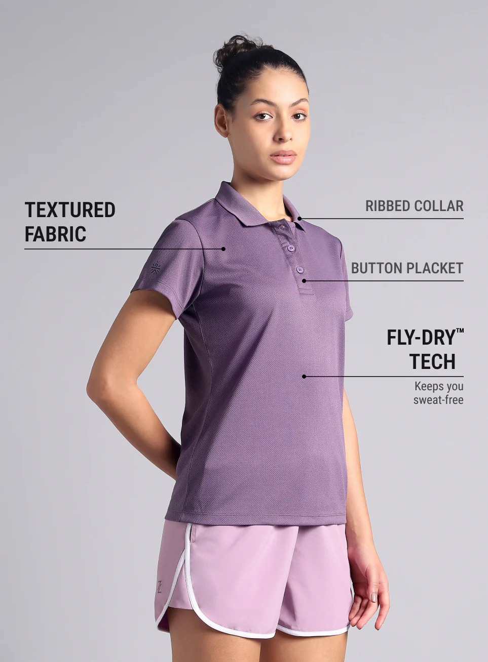 Women's Purple Performance Training Polo - Image 5