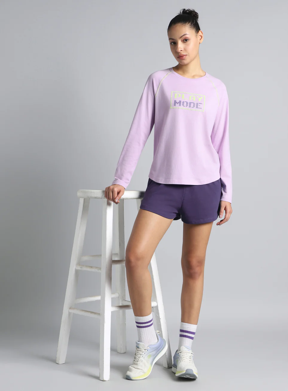 Women's Purple Play Mode Full Sleeve T-shirt - Image 2