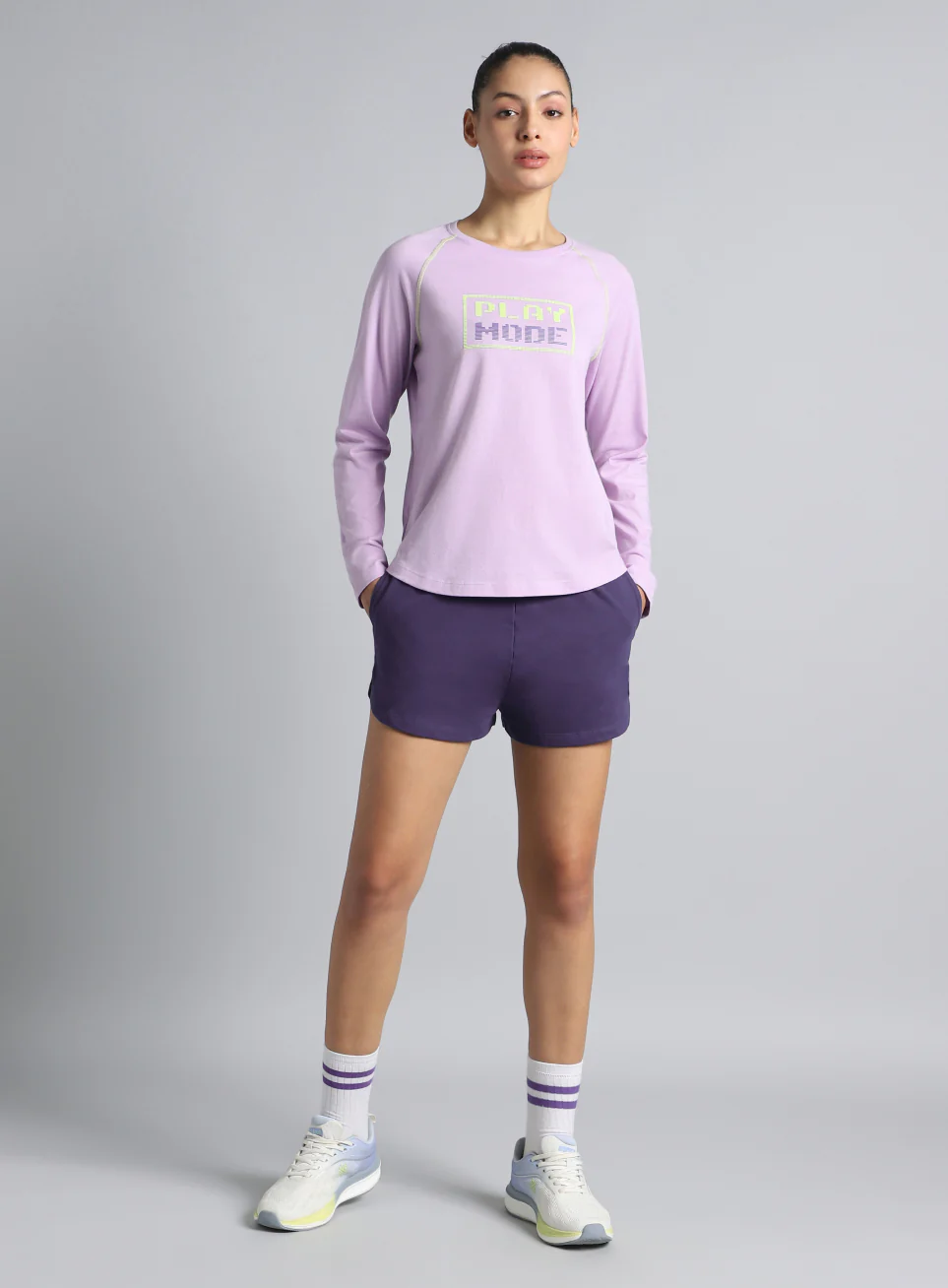 Women's Purple Play Mode Full Sleeve T-shirt - Image 3