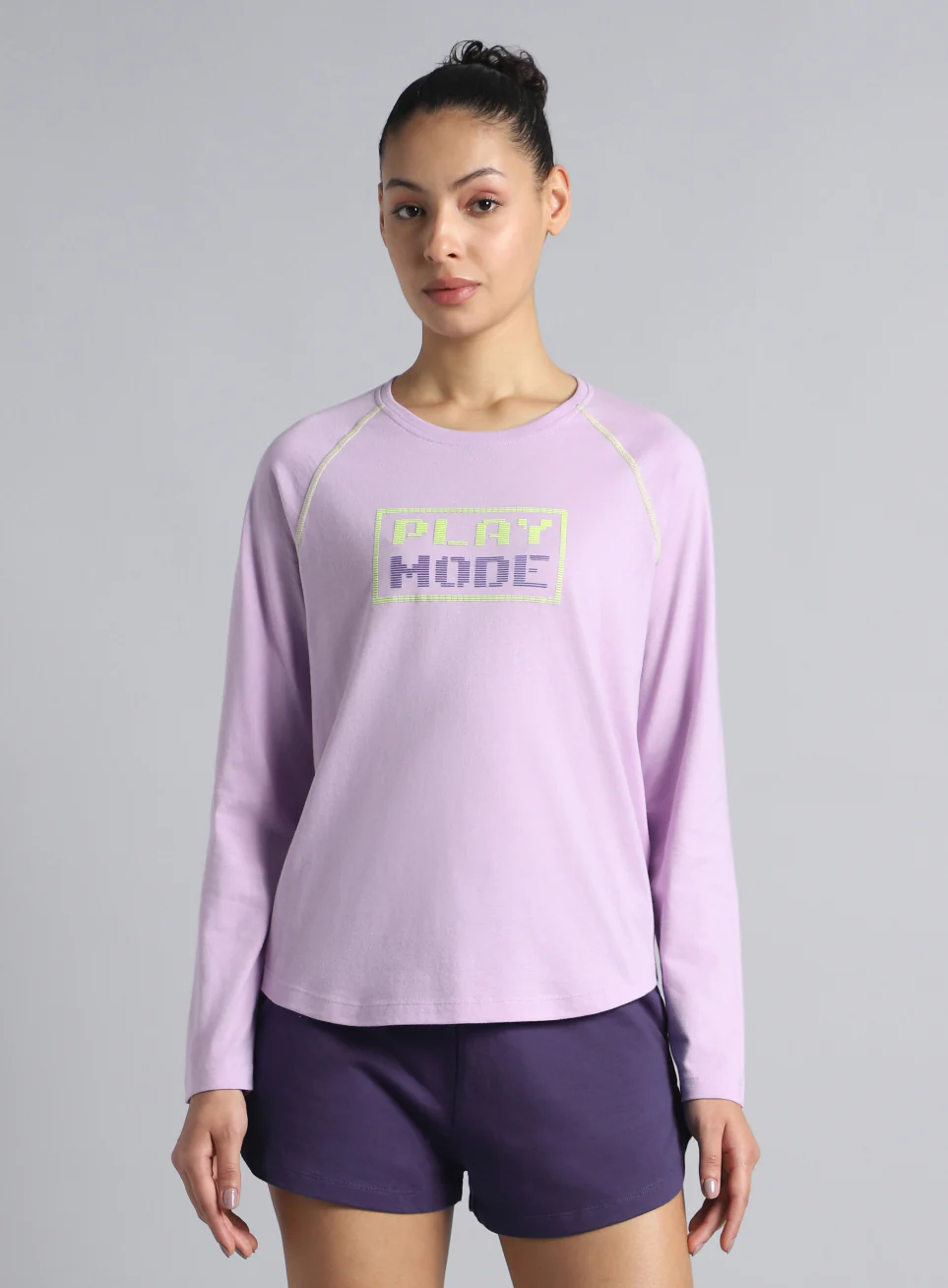 Women's Purple Play Mode Full Sleeve T-shirt - Image 4