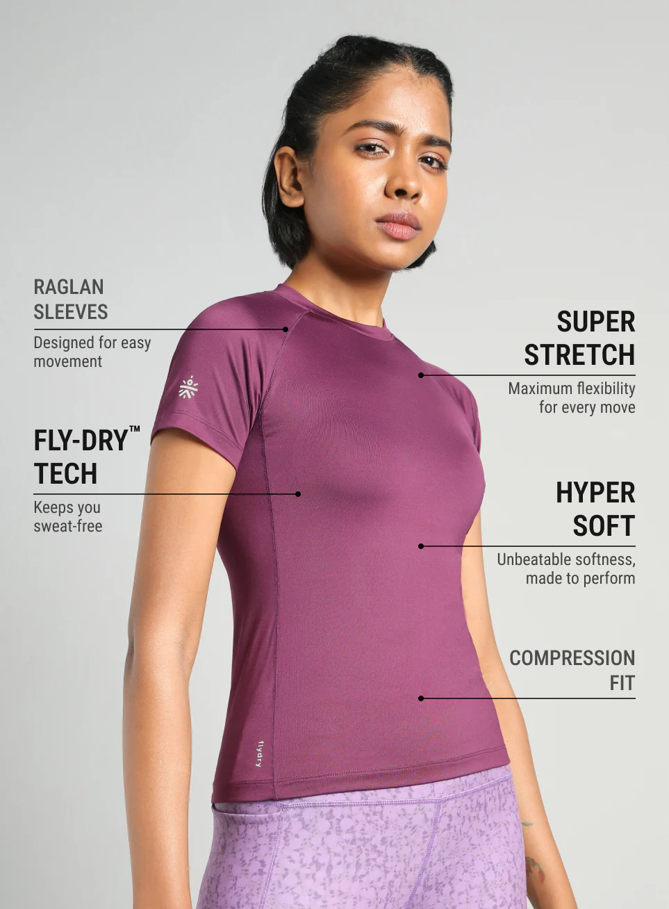 Women's Purple Power Compression T-shirt - Image 5