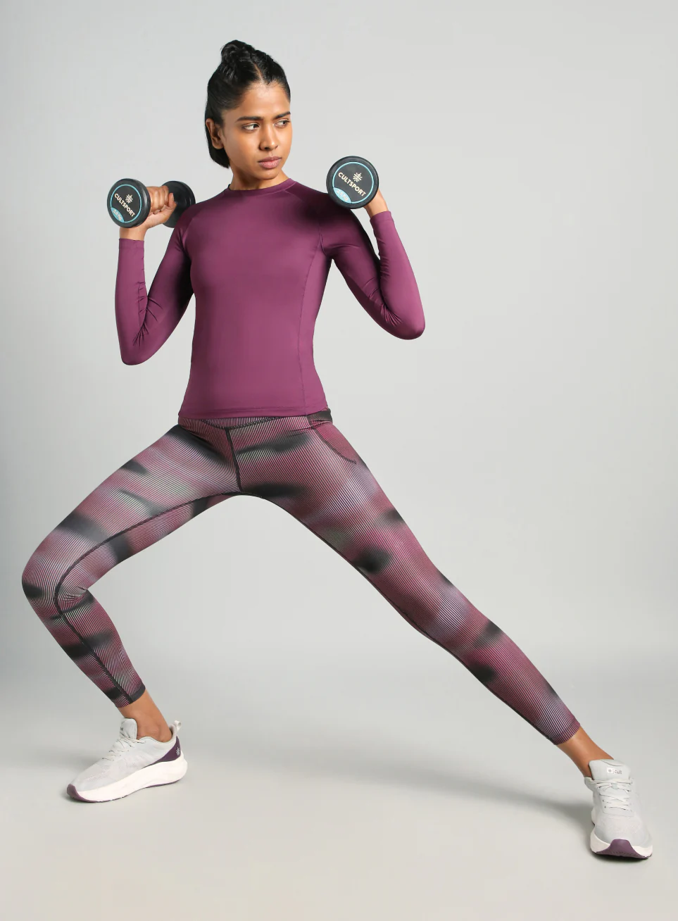 Women's Purple Power Full Sleeve Compression T-shirt - Image 3
