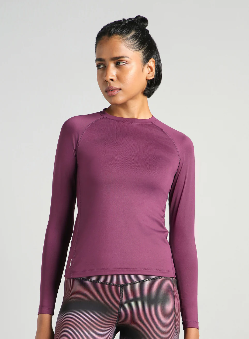Women's Purple Power Full Sleeve Compression T-shirt - Image 4