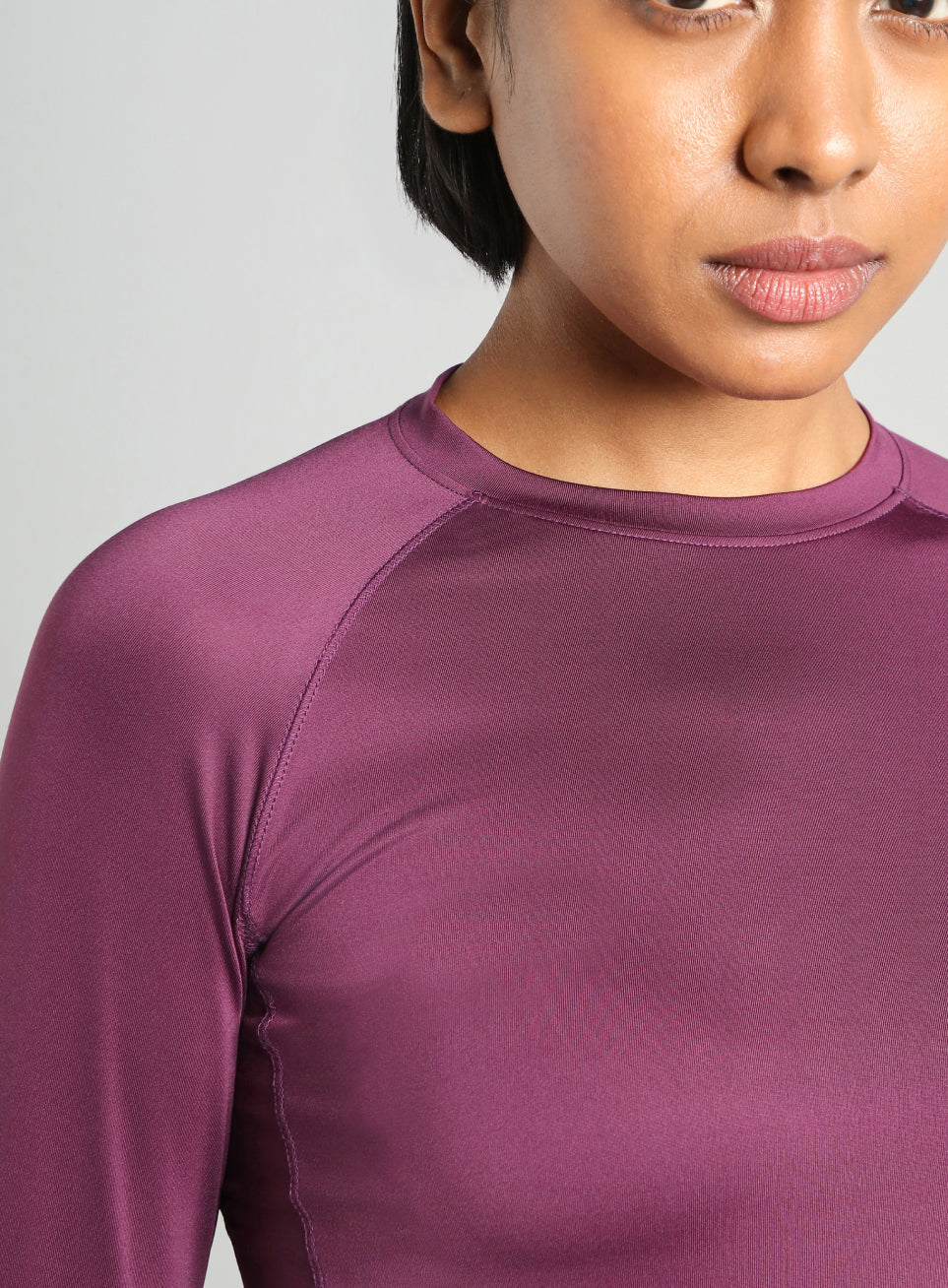Women's Purple Power Full Sleeve Compression T-shirt - Image 7