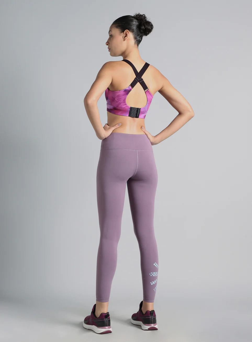 Women's Purple Printed High Impact Training Bra - Image 3
