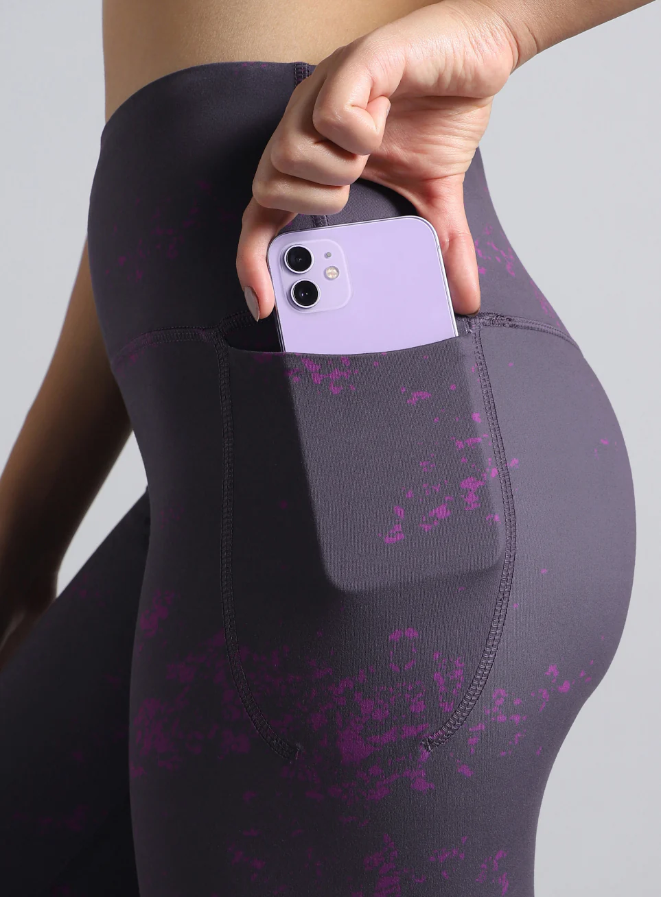 Women's Purple Printed Train All Day COMFlex Tights - Image 7