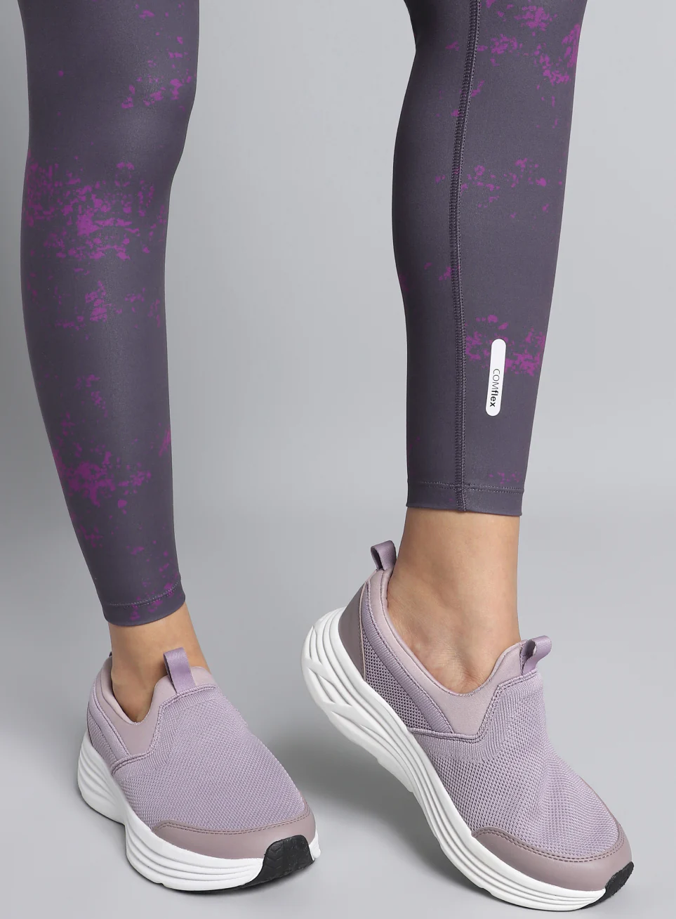 Women's Purple Printed Train All Day COMFlex Tights - Image 8