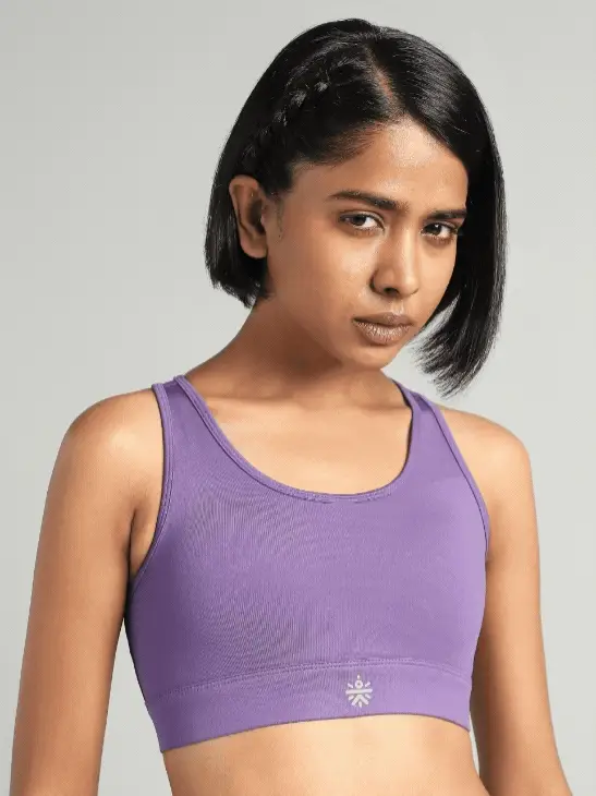 Women's Purple Racer Back With Hook High Support Running Bra - Image 7