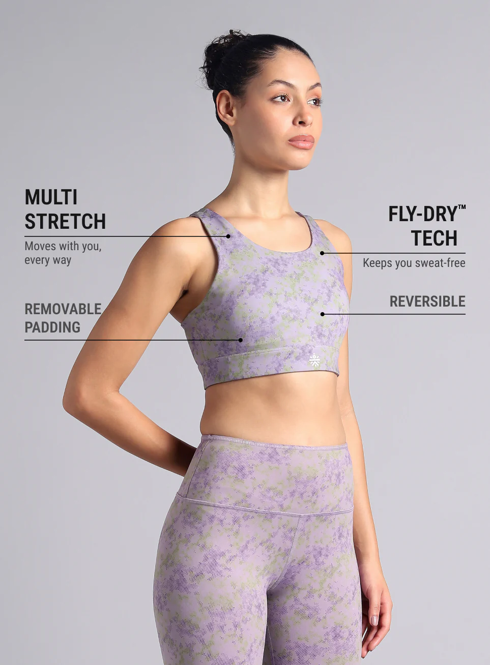 Women's Purple Reversible Yoga High Support Bra - Image 7