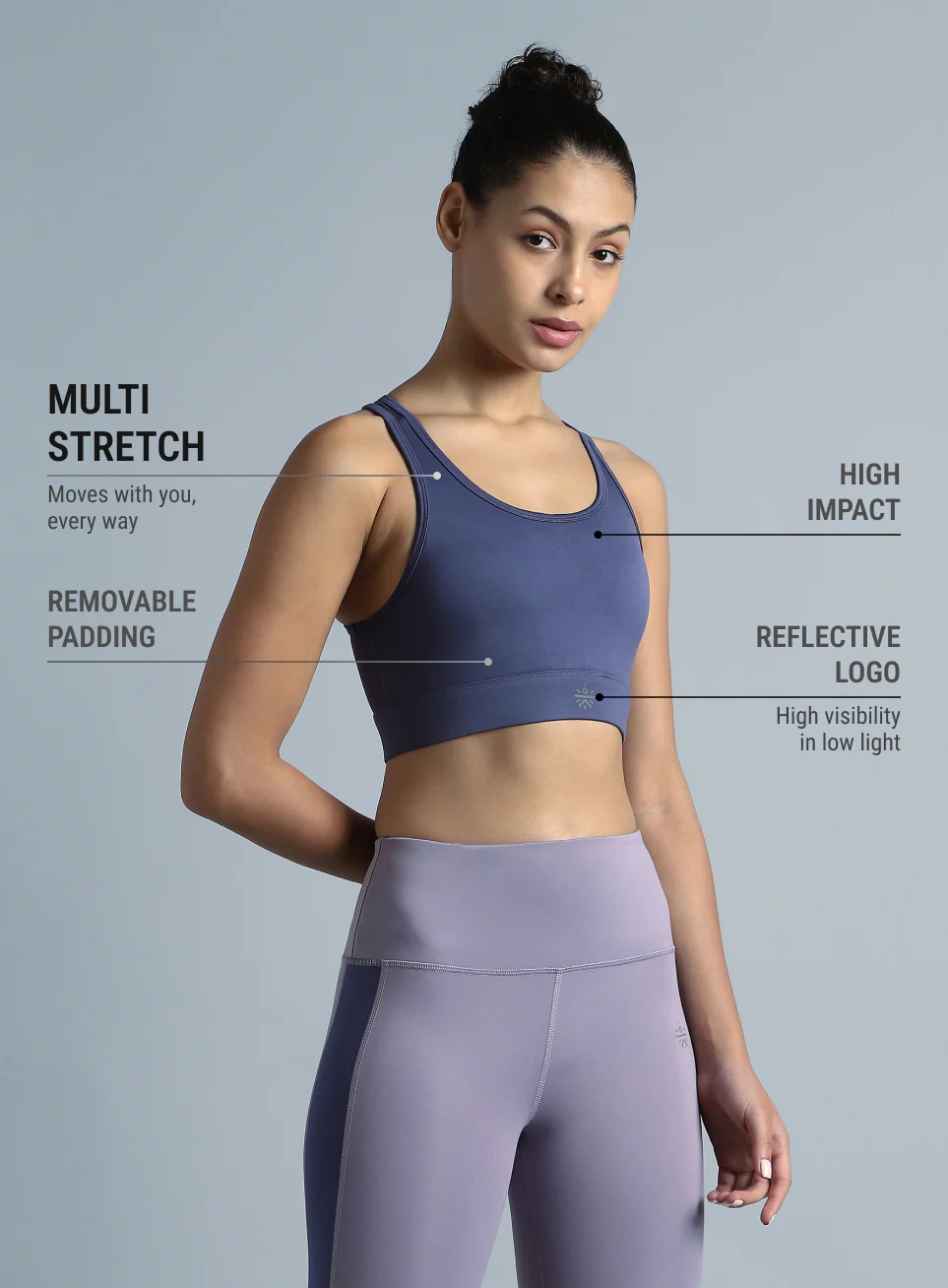 Women's Purple Run Elevate High Support Bra - Image 5