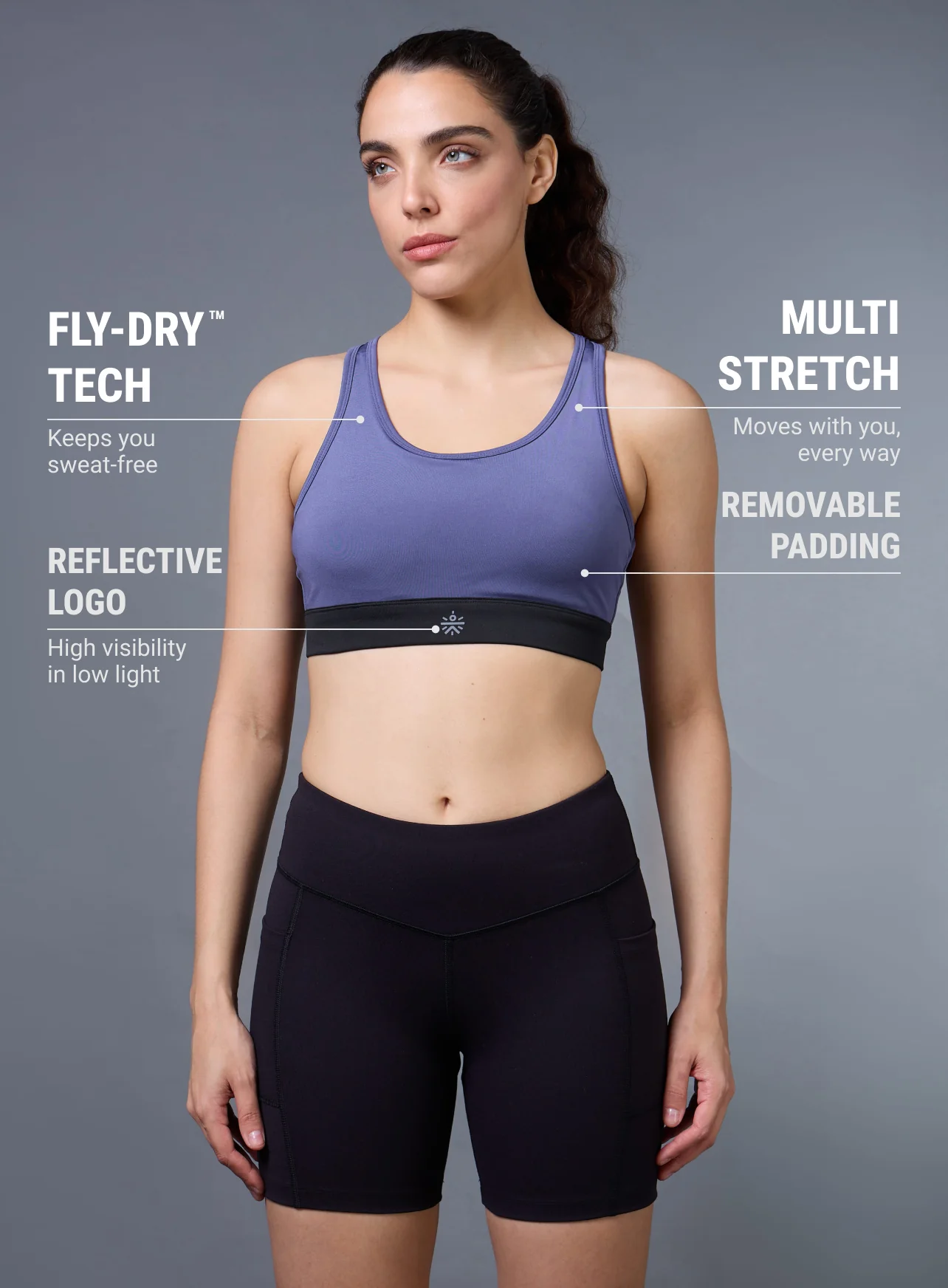 Women's Purple Run Forward High Support Bra - Image 4