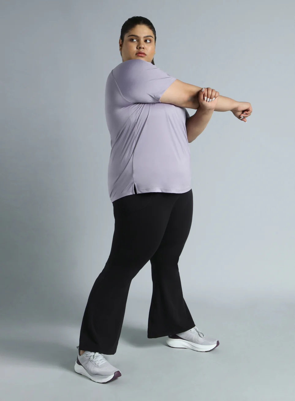 Women's Purple Running Essential Plus Size Regular Fit T-shirt - Image 3