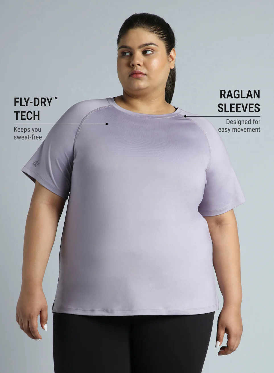 Women's Purple Running Essential Plus Size Regular Fit T-shirt - Image 4