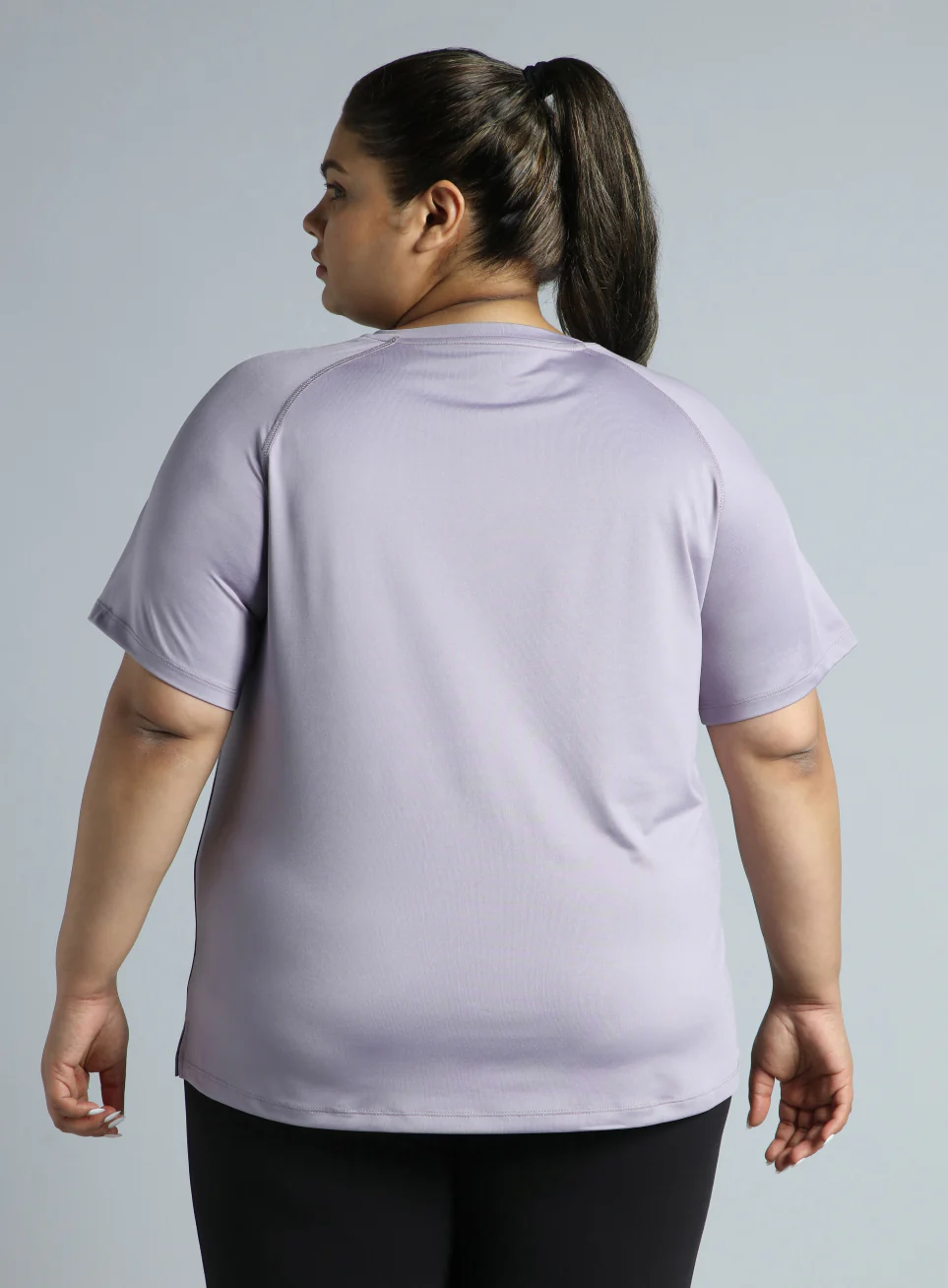 Women's Purple Running Essential Plus Size Regular Fit T-shirt - Image 6