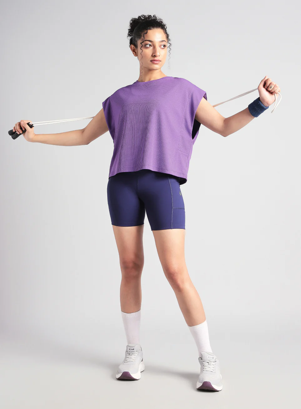 Women's Purple Sculpt Muscle T- shirt - Image 3