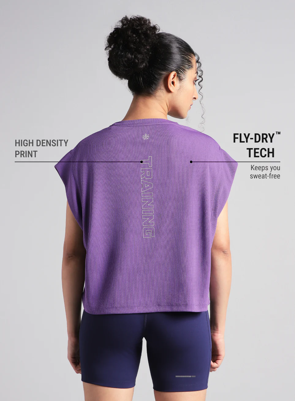 Women's Purple Sculpt Muscle T- shirt - Image 6