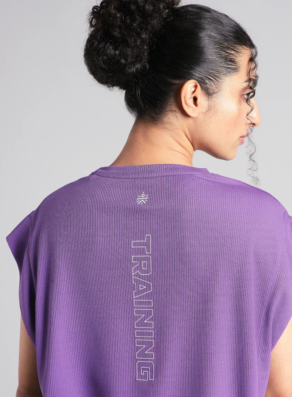 Women's Purple Sculpt Muscle T- shirt - Image 7