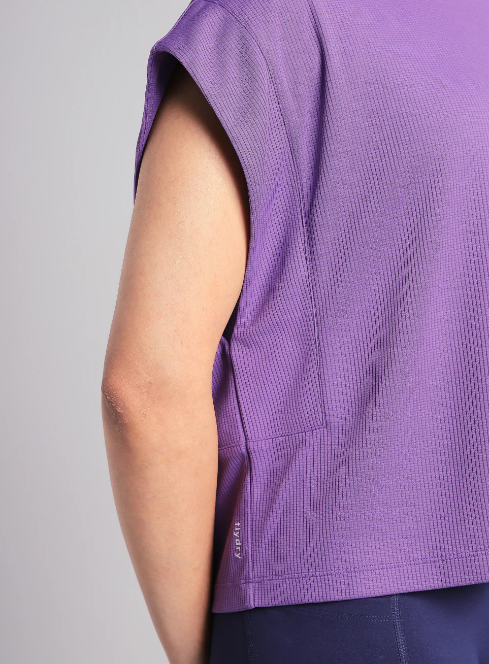 Women's Purple Sculpt Muscle T- shirt - Image 8