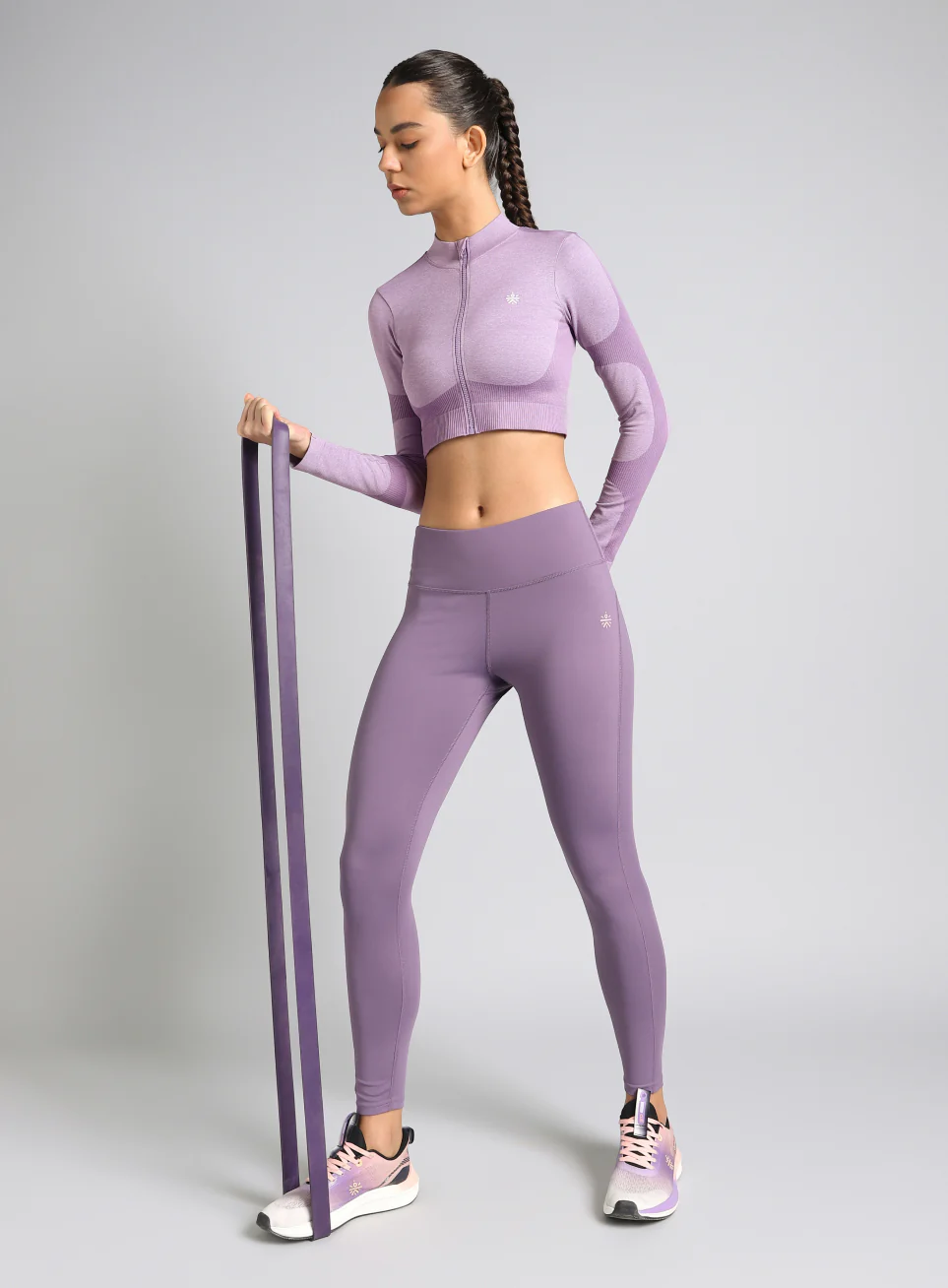 Women's Purple Snug Fit Seamless Jacket - Image 2