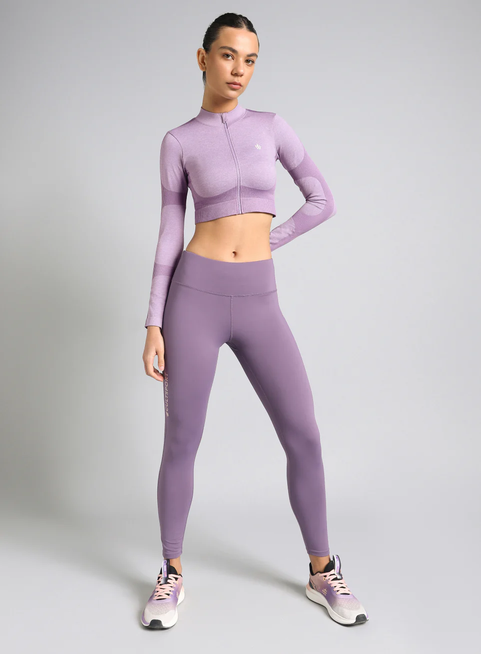 Women's Purple Snug Fit Seamless Jacket - Image 3