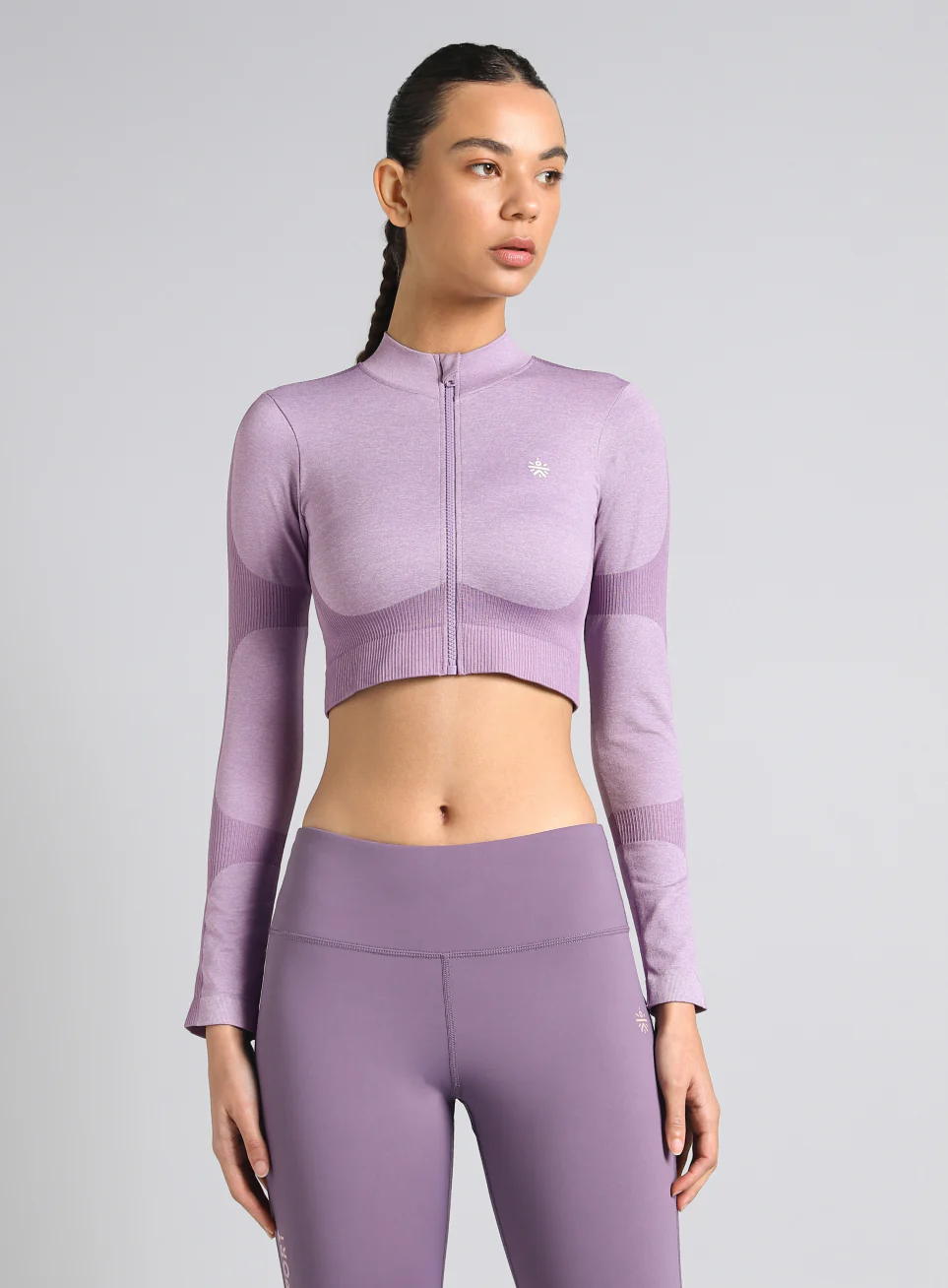Women's Purple Snug Fit Seamless Jacket - Image 4