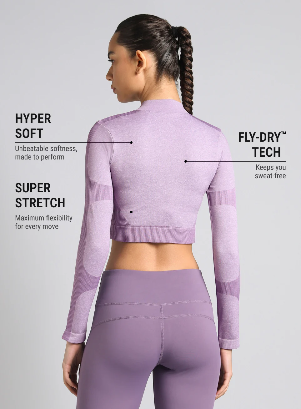 Women's Purple Snug Fit Seamless Jacket - Image 6