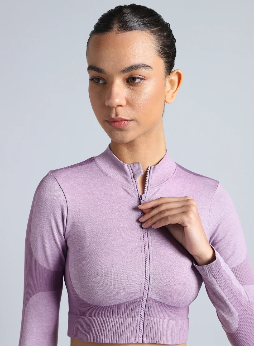 Women's Purple Snug Fit Seamless Jacket - Image 8