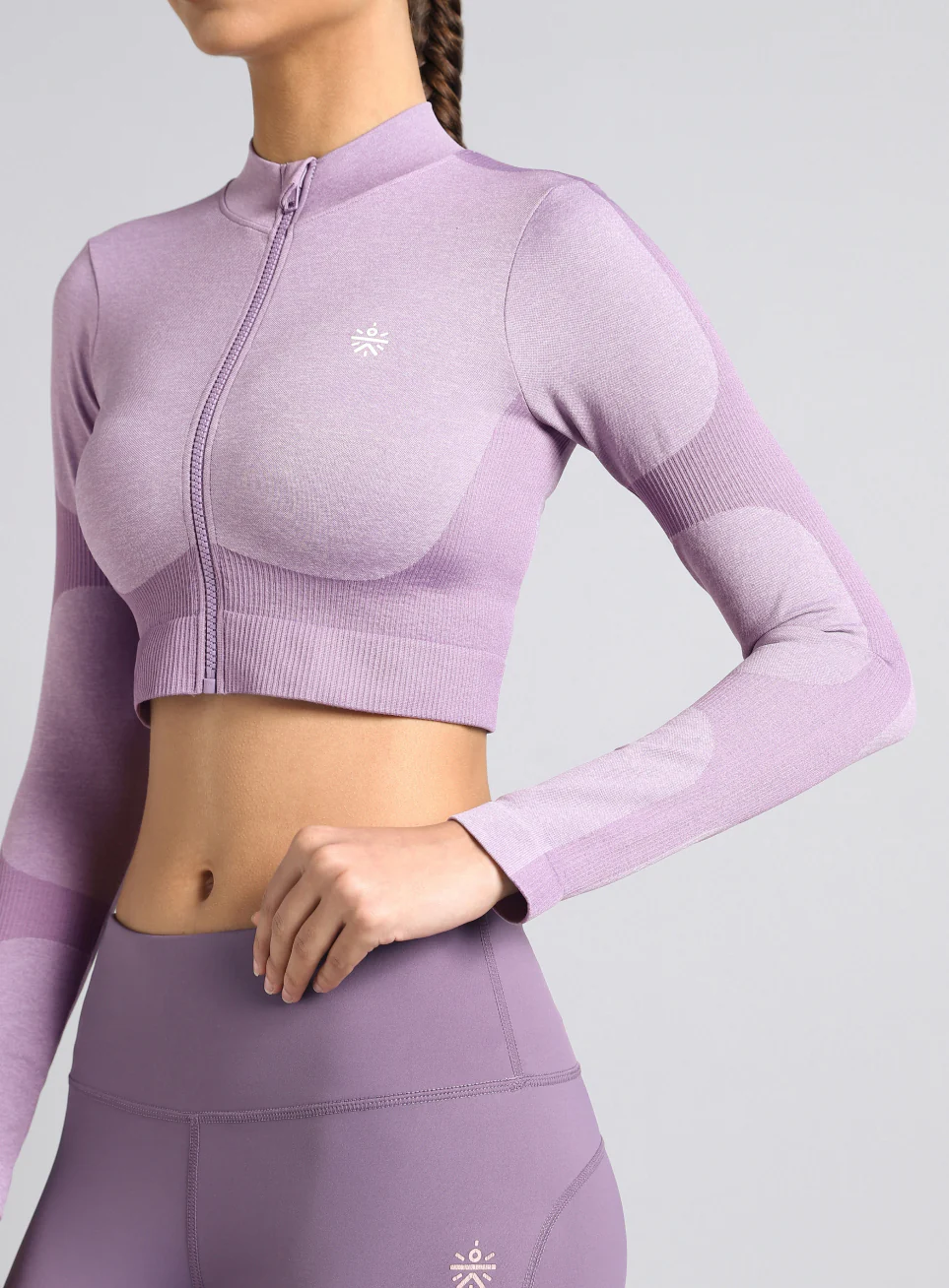 Women's Purple Snug Fit Seamless Jacket - Image 9