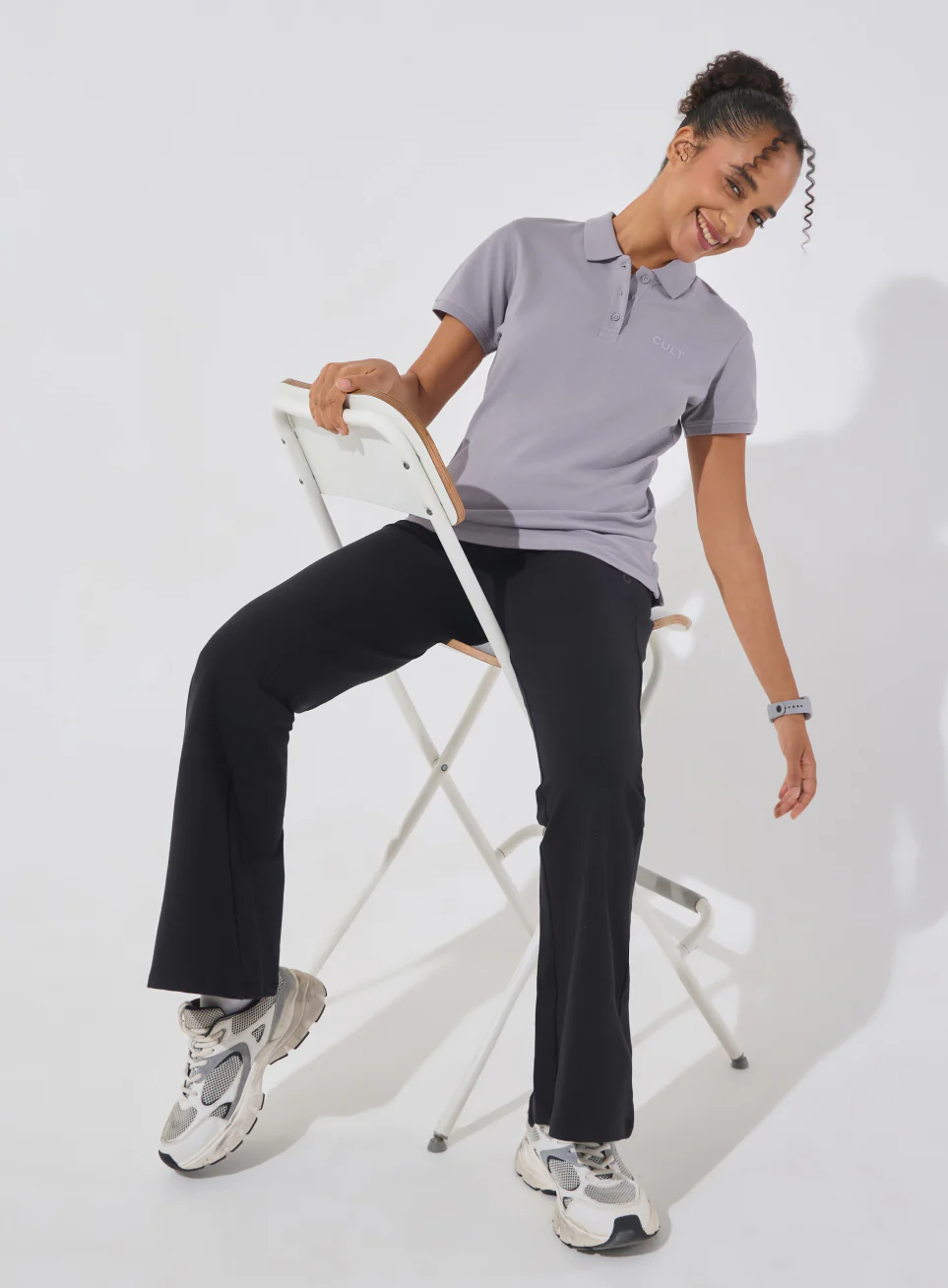 Women's Purple Soft Form Classic Polo T-shirt - Image 2