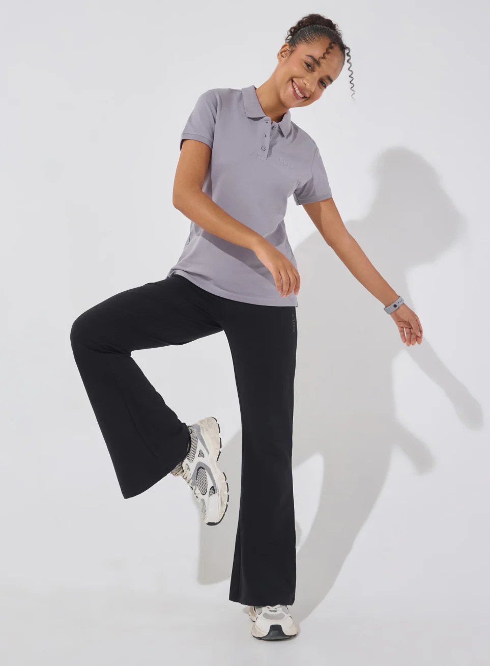 Women's Purple Soft Form Classic Polo T-shirt - Image 3