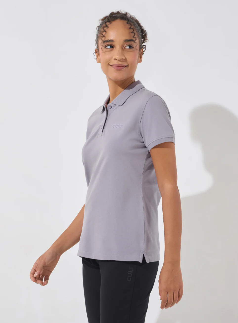 Women's Purple Soft Form Classic Polo T-shirt - Image 5