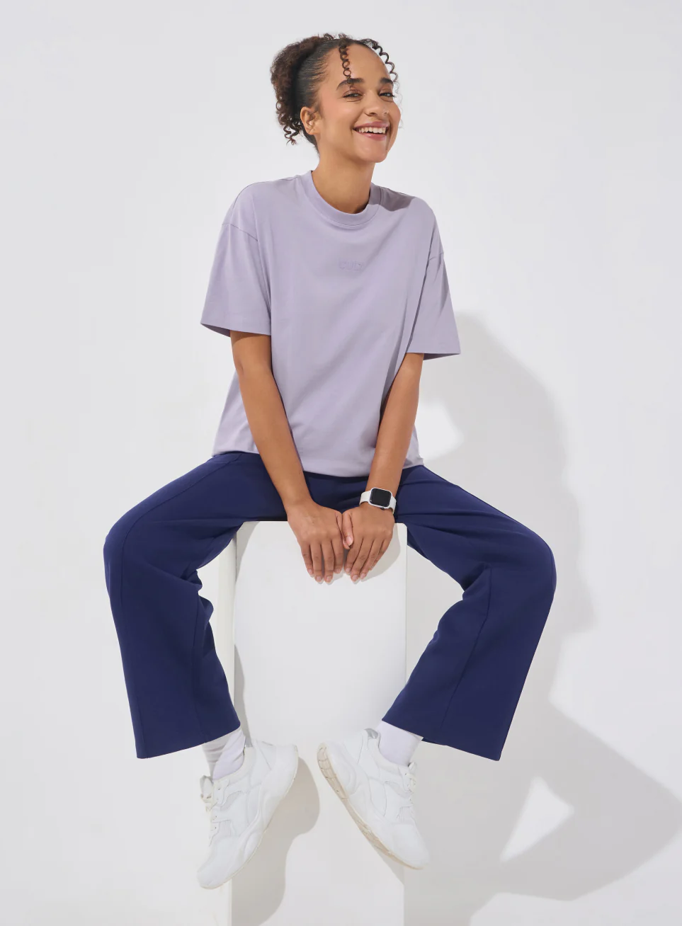 Women's Purple Soft Form Comfort Oversized T-shirt - Image 2