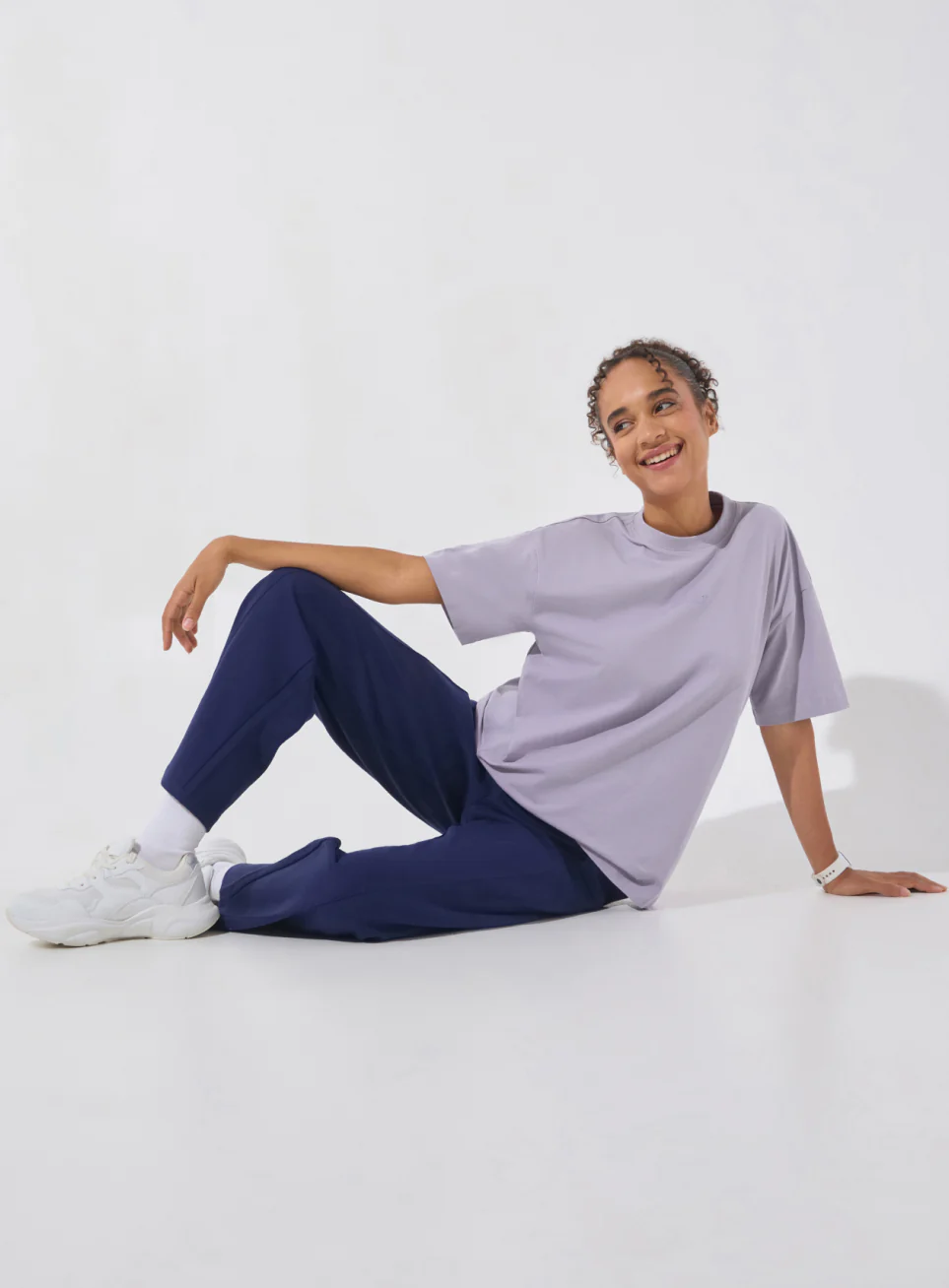 Women's Purple Soft Form Comfort Oversized T-shirt - Image 3