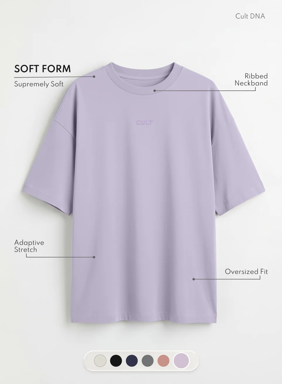 Women's Purple Soft Form Comfort Oversized T-shirt - Image 4