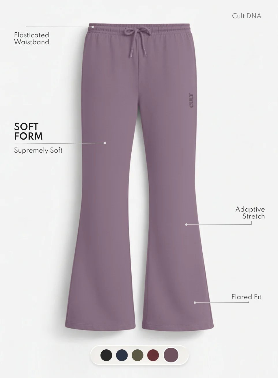Women's Purple Soft Form Flow Flared Pants - Image 4