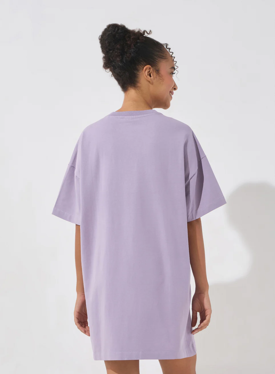 Women's Purple Soft Form Oversized T-shirt Dress - Image 6
