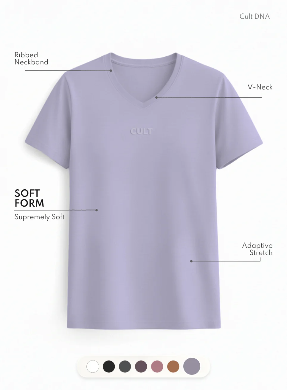 Women's Purple Soft Form V-Neck T-shirt - Image 4