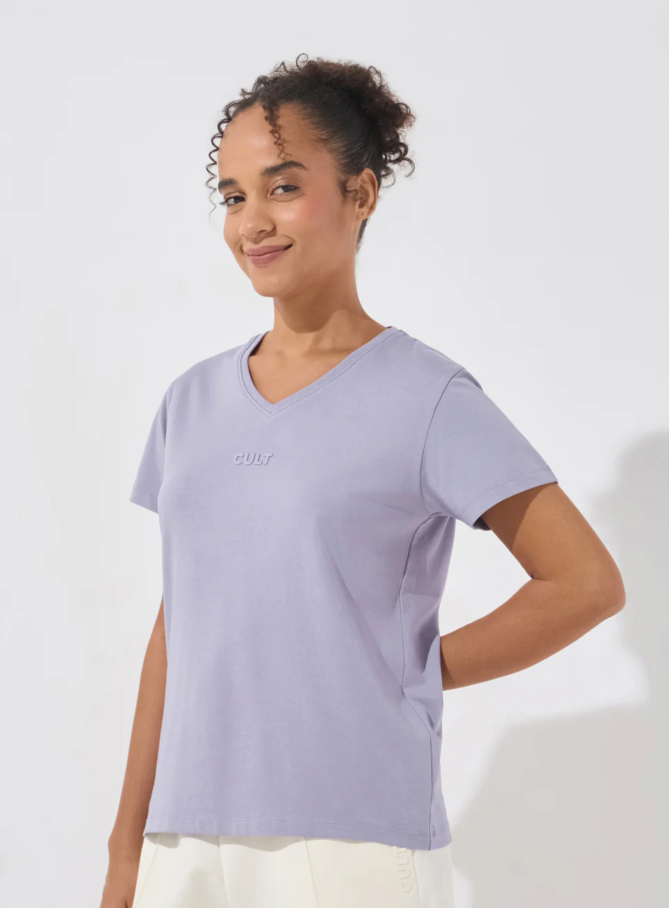 Women's Purple Soft Form V-Neck T-shirt - Image 5