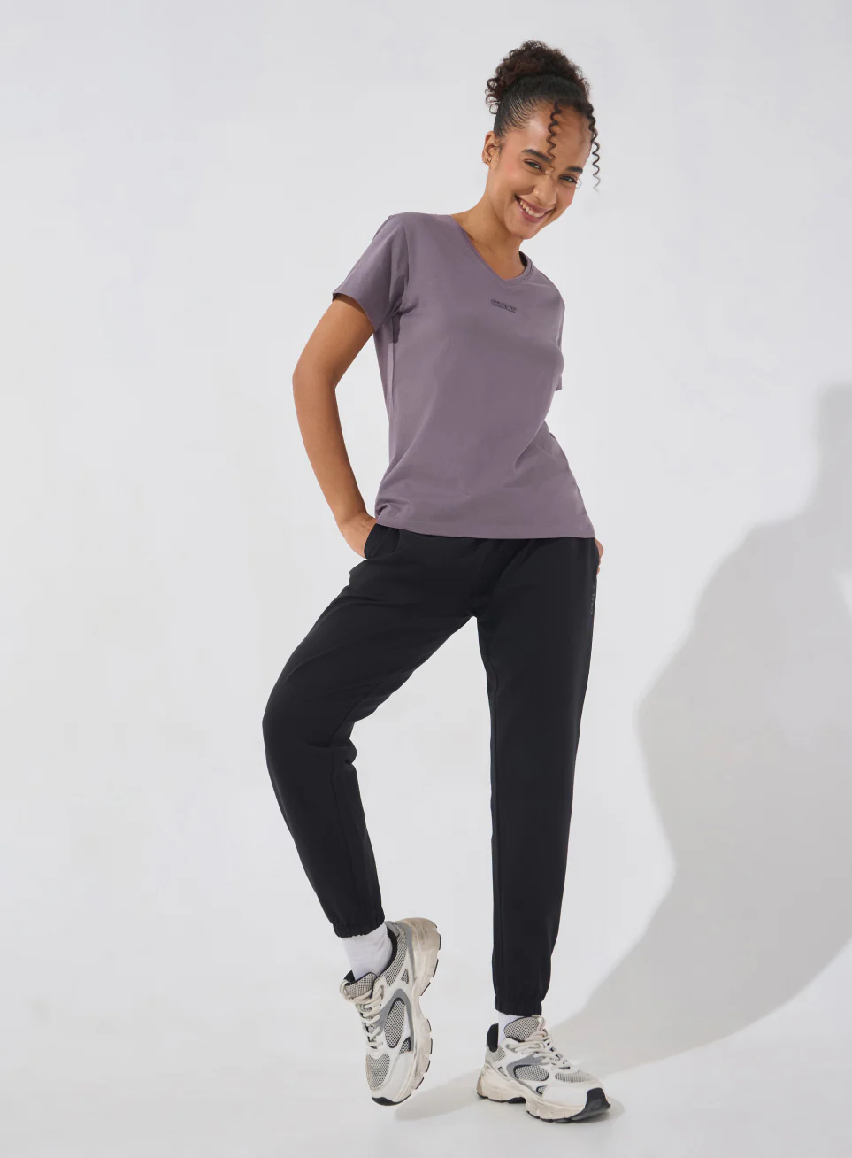 Women's Purple Soft Form V-Neck T-shirt - Image 3