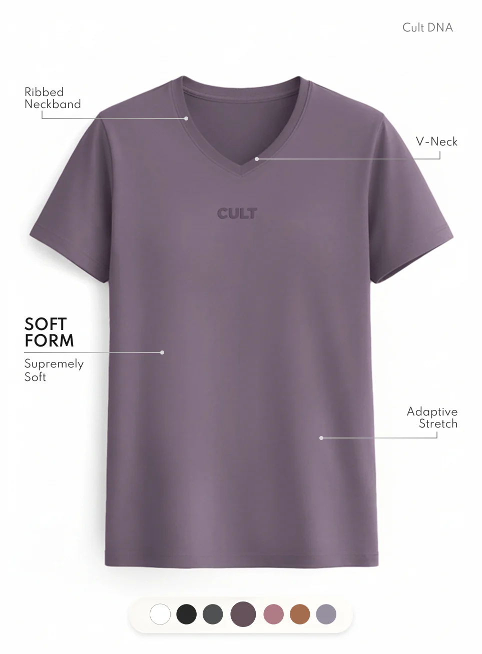 Women's Purple Soft Form V-Neck T-shirt - Image 4