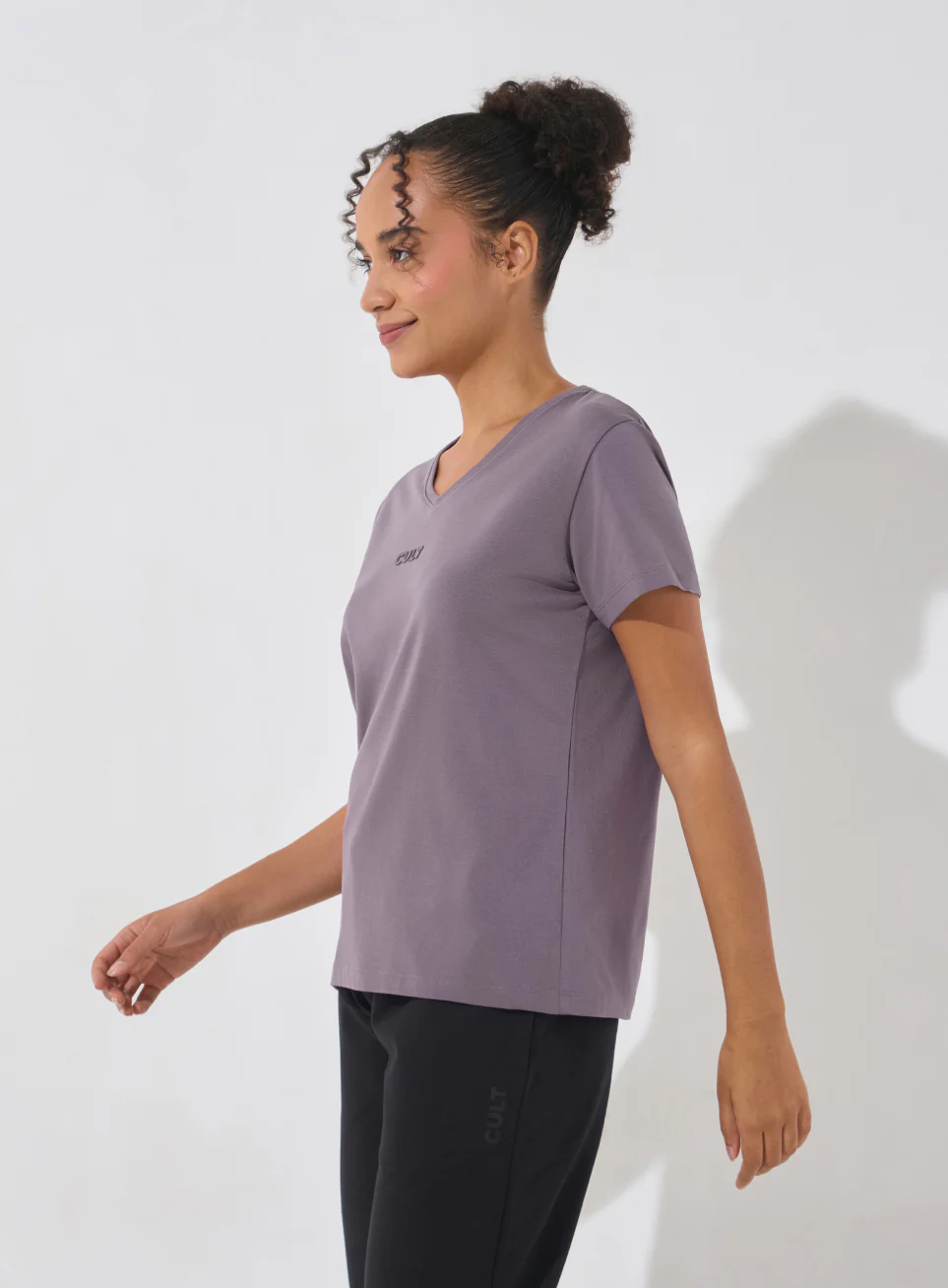 Women's Purple Soft Form V-Neck T-shirt - Image 5