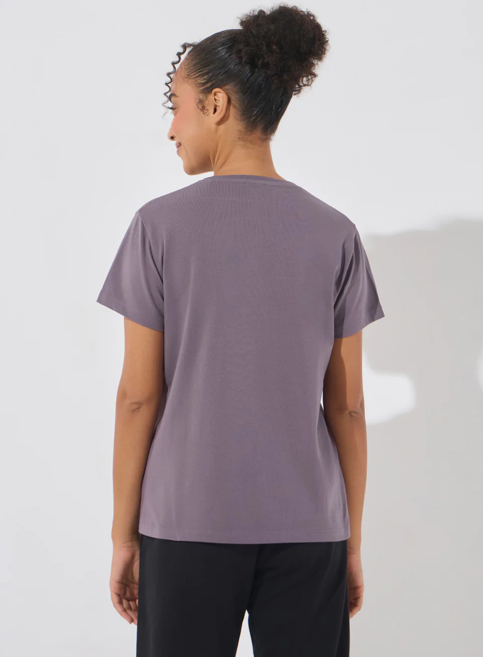 Women's Purple Soft Form V-Neck T-shirt - Image 6