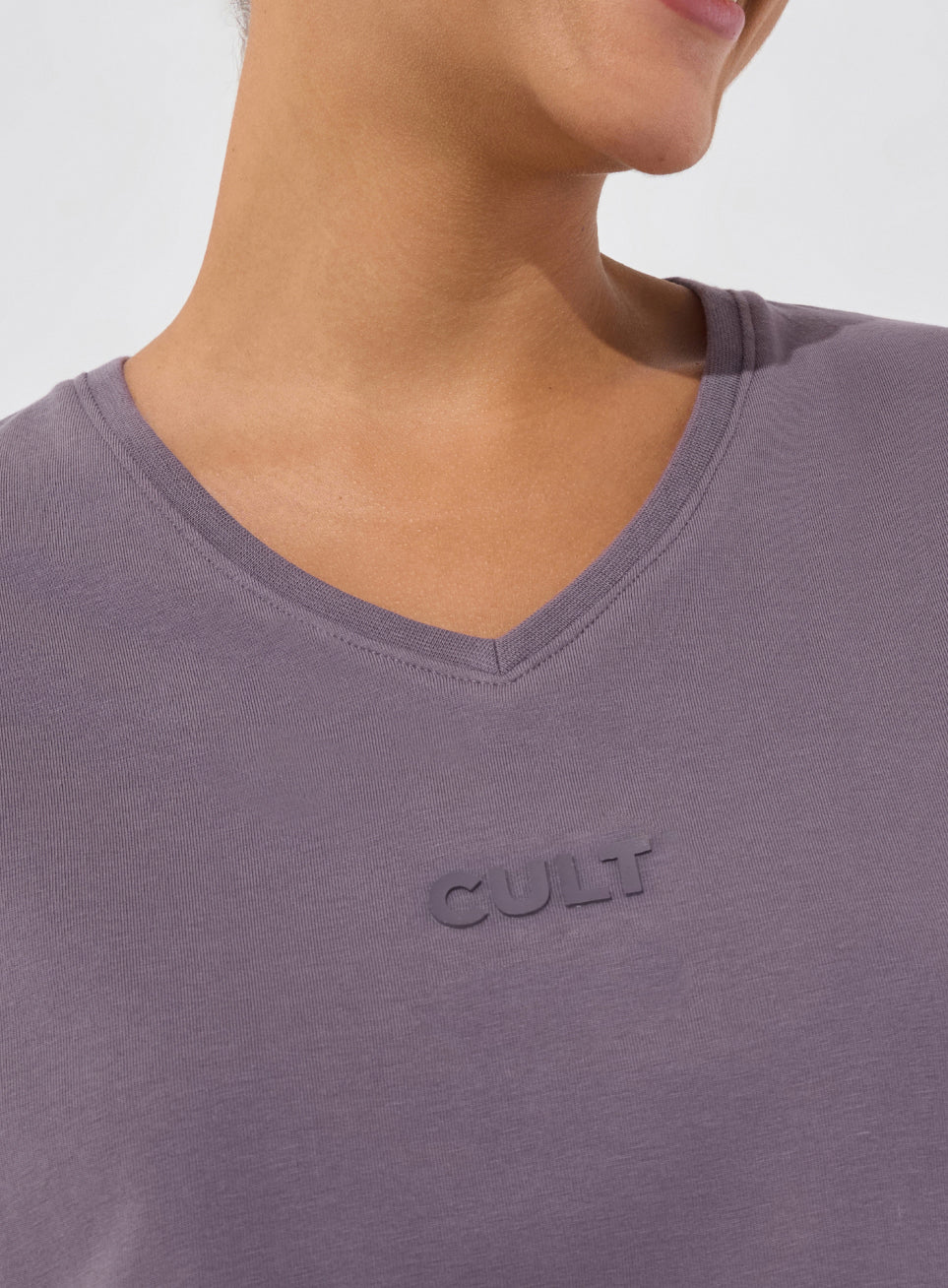 Women's Purple Soft Form V-Neck T-shirt - Image 7