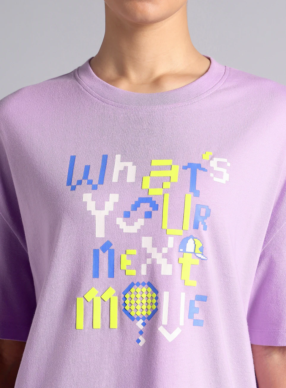 Women's Purple Sporty Graphic Oversized T-shirt - Image 7