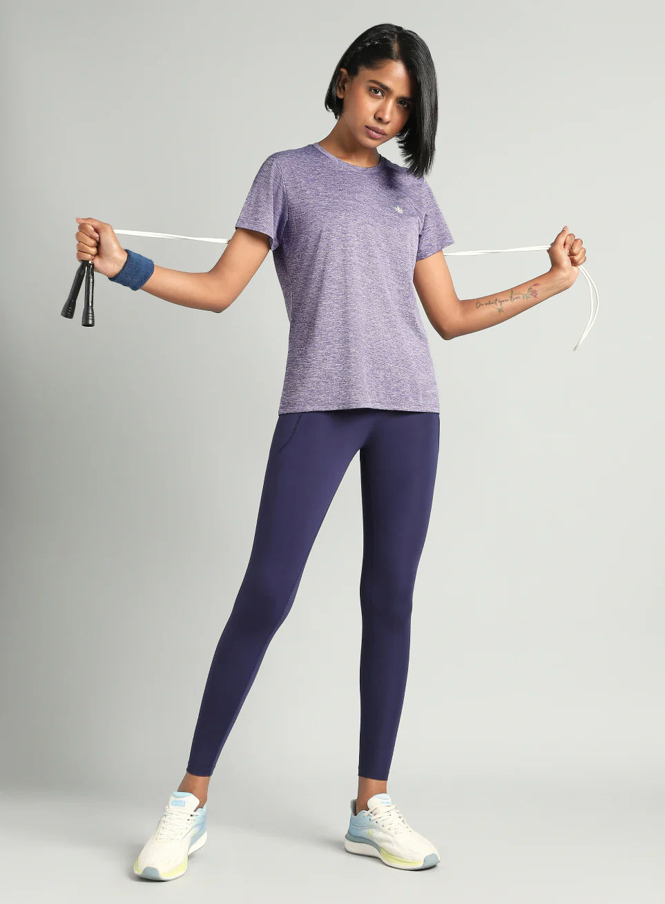 Women's Purple Textured Active T-Shirt - Image 3