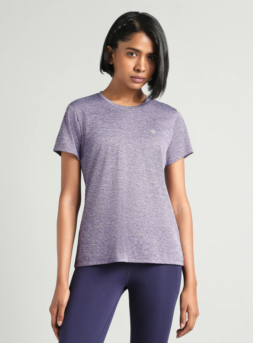 Women's Purple Textured Active T-Shirt - Image 4