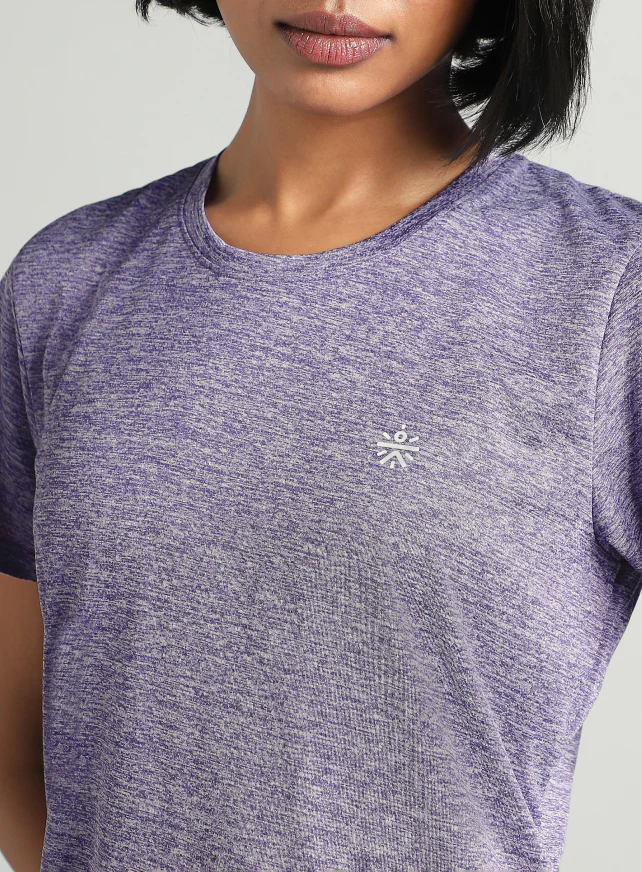 Women's Purple Textured Active T-Shirt - Image 7